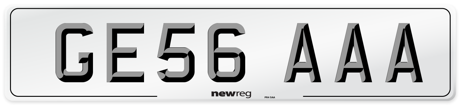 GE56 AAA Number Plate from New Reg